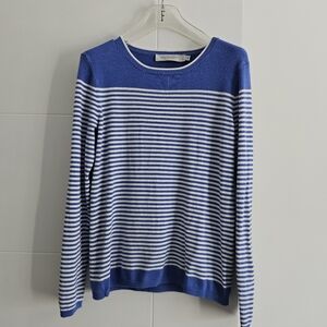 Simons S Striped Knit Crewneck Sweater Pullover Top Small Medium
